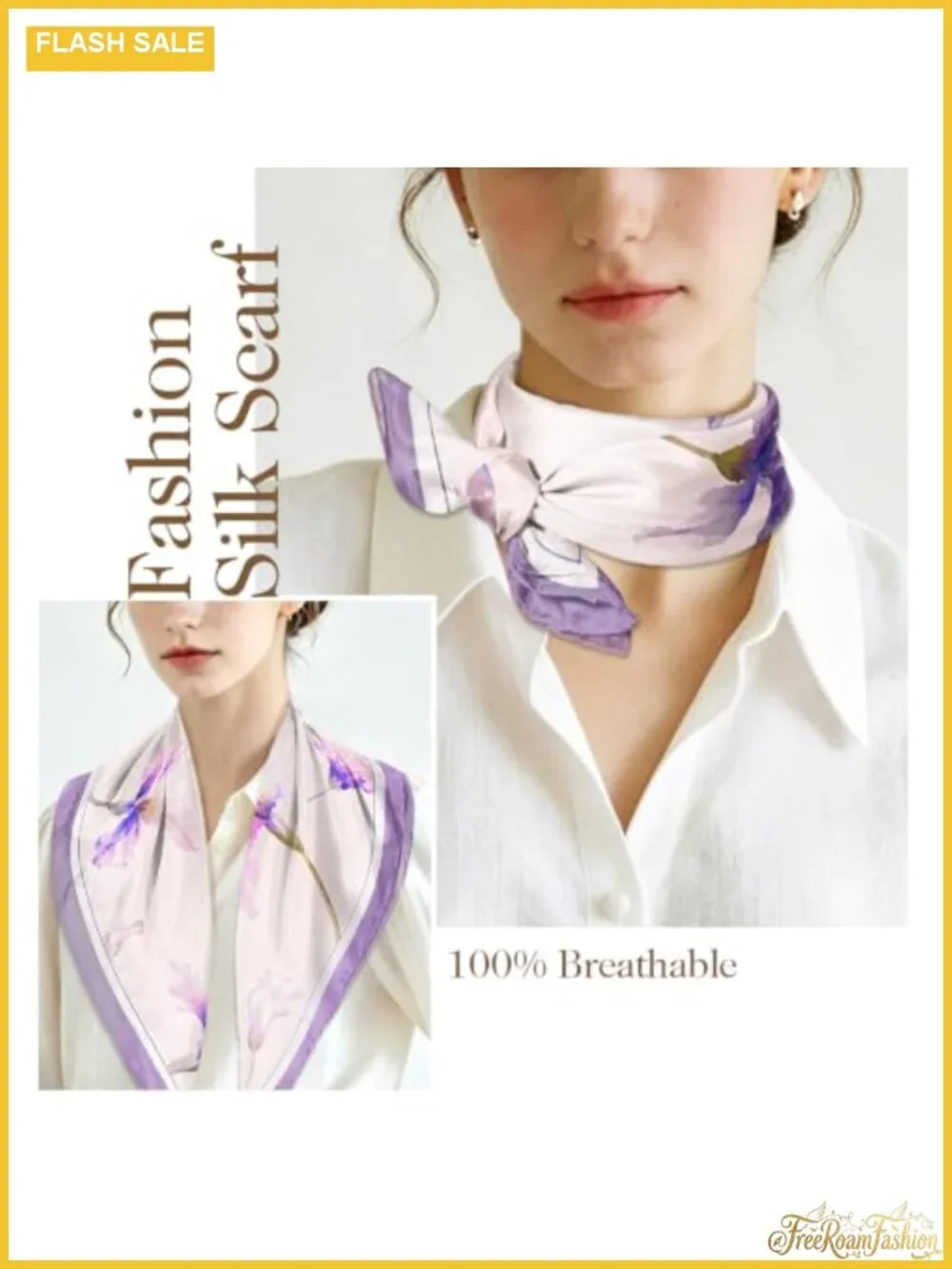 Silky Satin Square Scarf for Women, Multipurpose Neck Head Hair Scarf, Handbag